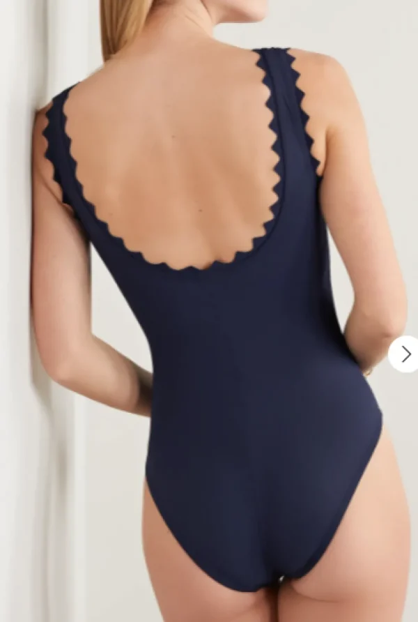 Sale Karla Colletto Ines Scallop 1pc Black or Navy Full Coverage | Bikinis