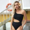 Hot Love & Bikinis Monaco Asymmetrical Cutout Black Cut-out | One Piece